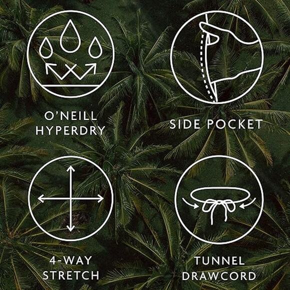 O'NEILL Mens 19 Elastic Waist Hybrid Shorts Water Resistant-Black-Large-NWT-C25 - Picture 5 of 7